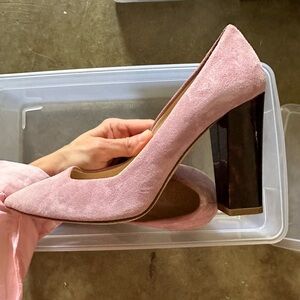 J.Crew Suede pumps with tortoise heel
